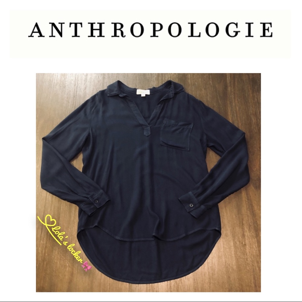 Cloth And Stone Navy Popover Top